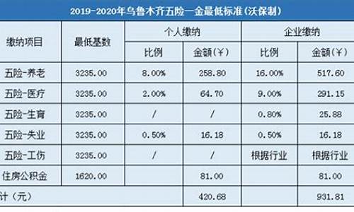 乌鲁木齐五险一金价格_乌鲁木齐五险缴费标准