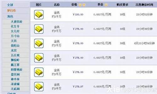 梦幻西游十里银滩金价_梦幻西游滩