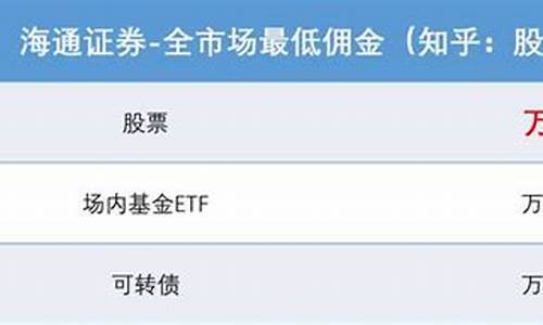 海通证券佣金多少_海通证券佣金价格